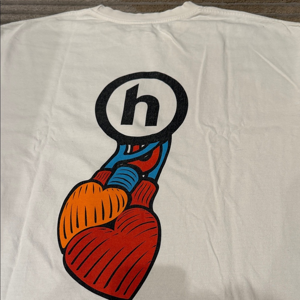 Hidden x N.E.R.D. Beating Heart White Men's T-Shirt - Picture 7 of 7